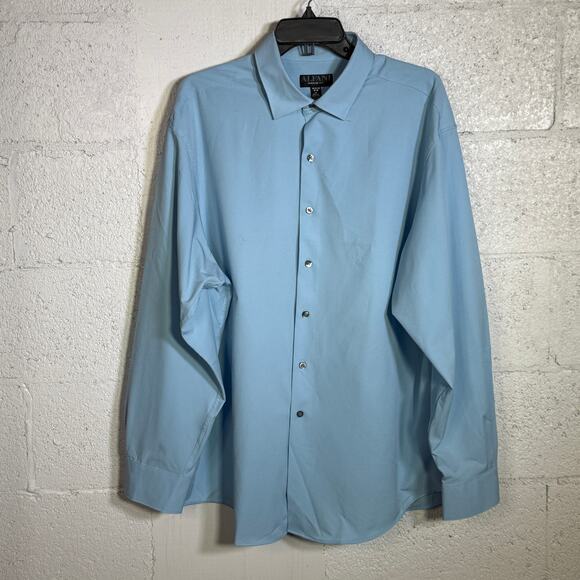 Alfani Men's Regular Fit Travel Solid Dress Shirt, Horizon Blue 17-17.5 34-35$70 - Picture 1 of 6